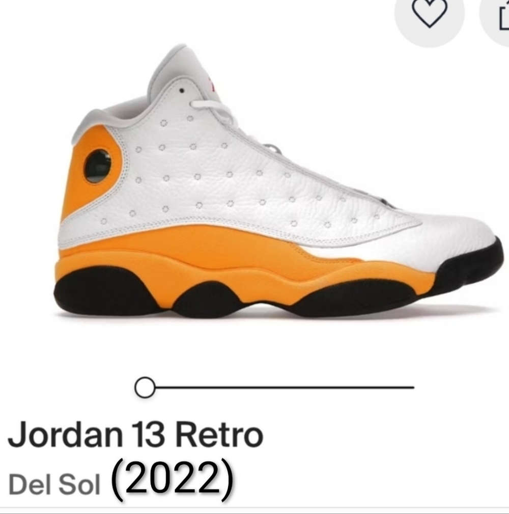 Jordan 13 Retro Del Sol (2022) Mens 7 Womens 8.5 EUC